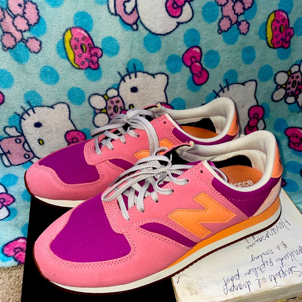 New balance 420 orange and pink womens 9.5 worn once like new